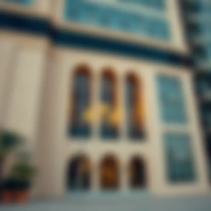 Architectural Details of Al Fahad Tower 1 Close-up of Al Fahad Tower 1’s facade highlighting its unique architectural features