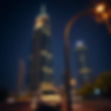 Stunning view of Al Habtoor Tower at dusk