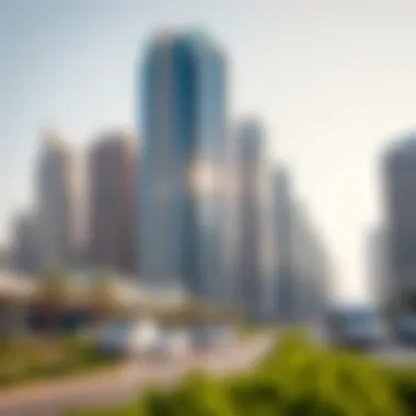 Modern skyscrapers lining the Al Khail corridor symbolizing urban growth