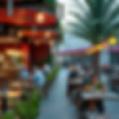 Culinary Diversity in an Outdoor Setting Vibrant outdoor dining area within Al Wasl Box Park filled with diverse culinary options