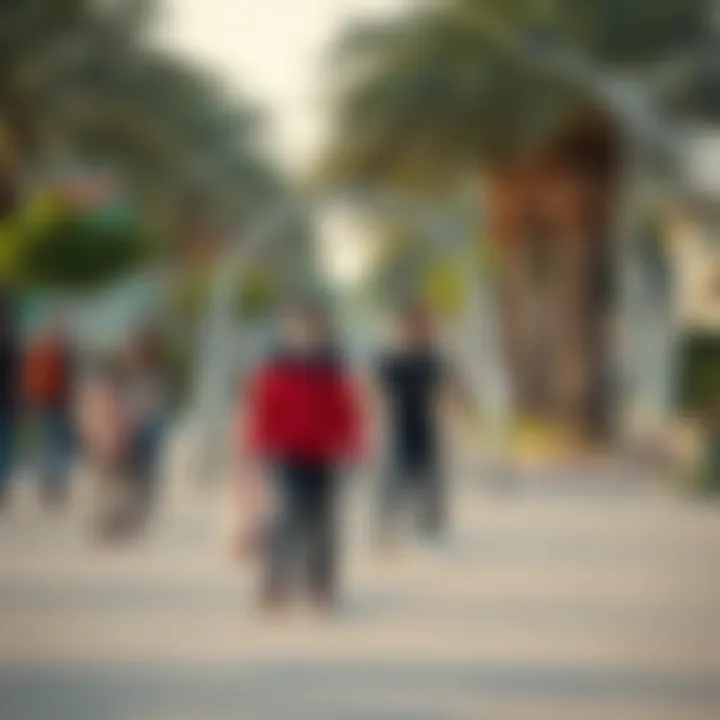 Community Engagement Through Leisure Activities Visitors engaging in leisure activities, showcasing the community aspect of Al Wasl Box Park