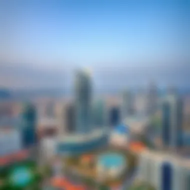 Aerial Perspective of Al Yasmeen Building in Dubai An aerial view of the Al Yasmeen Building amidst the Dubai skyline.