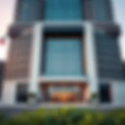 A stunning facade of the Al Yasmeen Building showcasing its modern architecture.