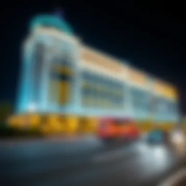 Night Illumination of Al Yasmeen Building The Al Yasmeen Building illuminated at night, enhancing its aesthetic appeal.