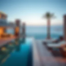 Luxurious outdoor view of Bulgari Hotel Dubai Villas overlooking the sea
