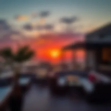 Breathtaking sunset view from a Bulgari Hotel Dubai Villa terrace
