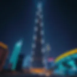 Spectacular light display on Burj Khalifa