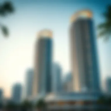 Stunning view of Centrium Towers showcasing its unique architectural design.