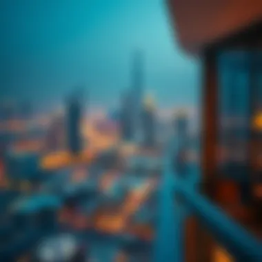 Panoramic skyline view from the Centrium Towers balcony.