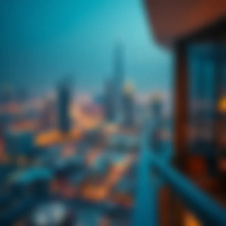 Panoramic skyline view from the Centrium Towers balcony.