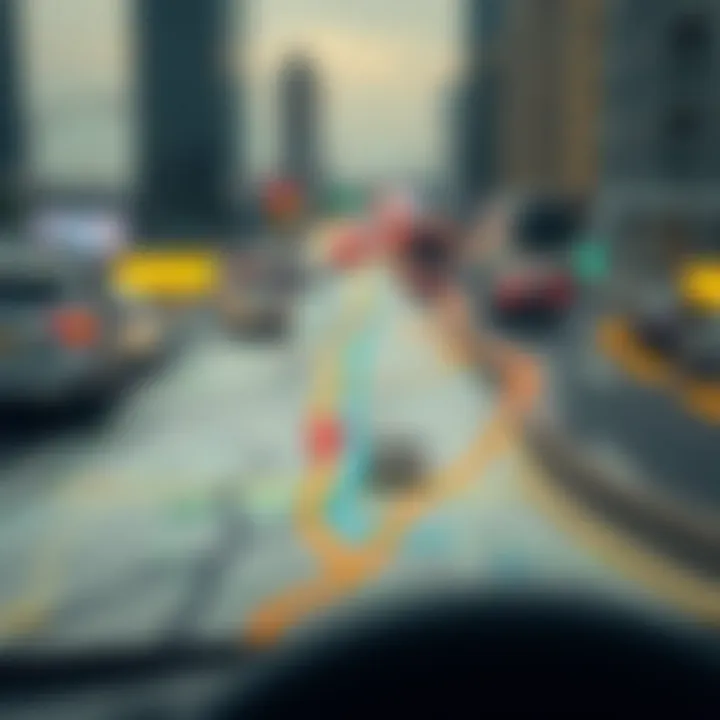 Navigating Driving Routes in Dubai Map showing driving routes in Dubai