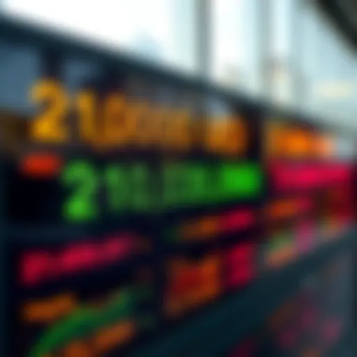 Digital Currency Exchange Rates Overview Currency exchange rates displayed on a digital board