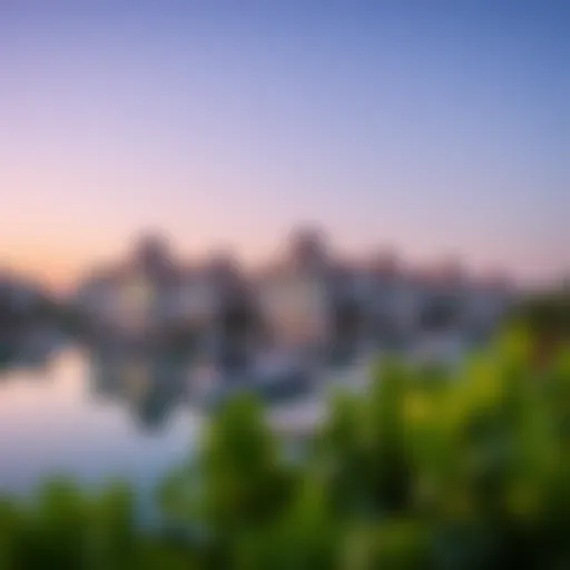 Stunning waterfront view of the Nice Cluster in Damac Lagoons