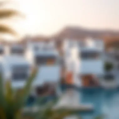 Distinctive Architectural Design of Santorini Architectural rendering of the distinctive buildings within Damac Lagoons Santorini