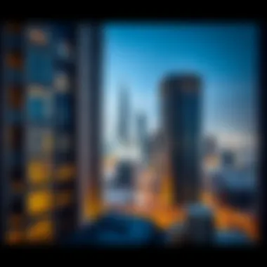 Luxury Apartment with Breathtaking Skyline View Luxury apartment building with stunning skyline view