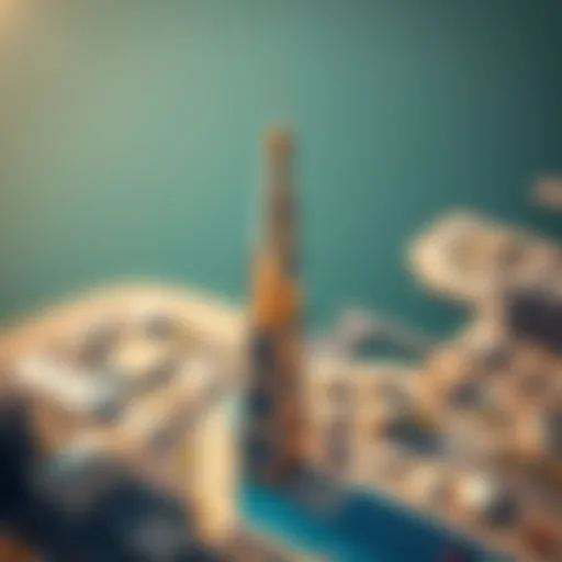 Aerial View of Dubai Creek Tower Aerial view of Dubai Creek Tower showcasing its grandeur