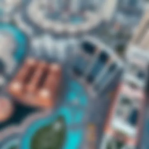 Aerial view of Dubai International City showcasing its unique architecture and layout