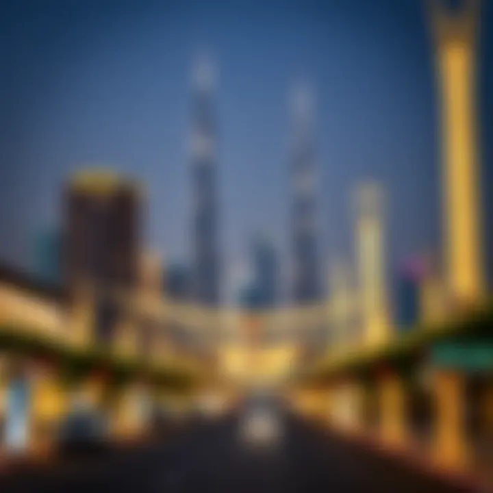 Dubai skyline with festive decorations