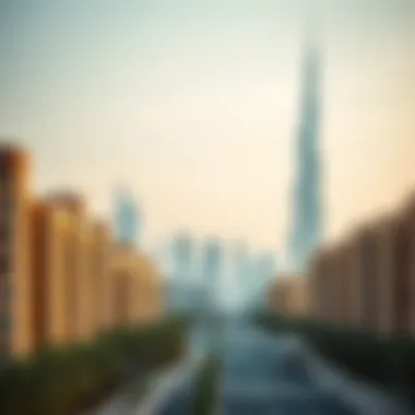 Dubai skyline with real estate