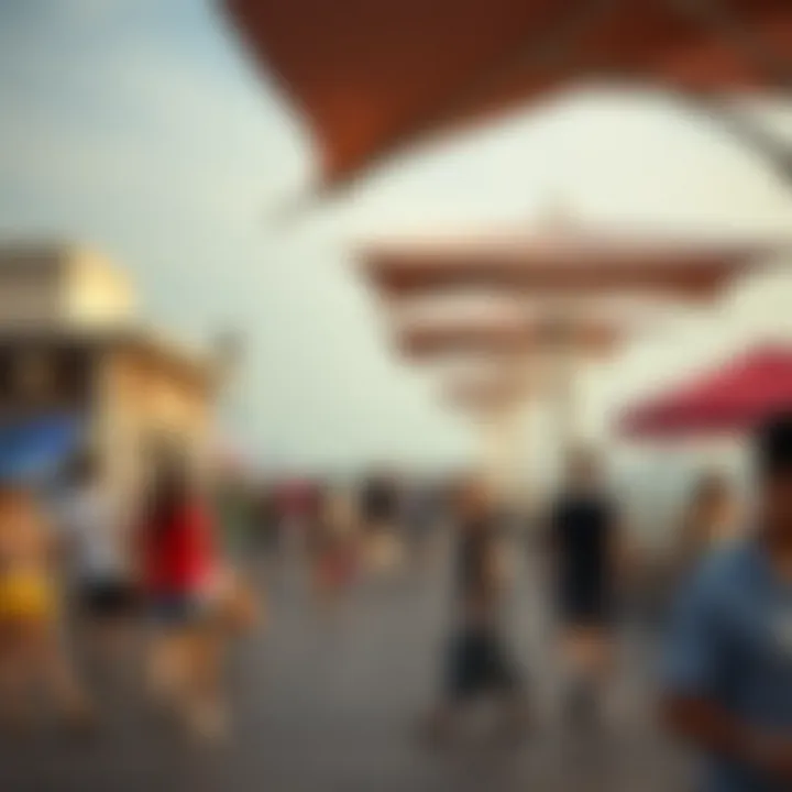 Leisure Activities on the Boardwalk Vibrant atmosphere along the Boardwalk with visitors enjoying leisure activities