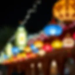 Decorative lanterns illuminating the night during Eid celebrations