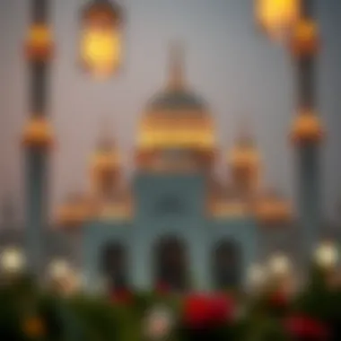 Mosque Adorned for Eid A majestic mosque adorned for the Eid festivities