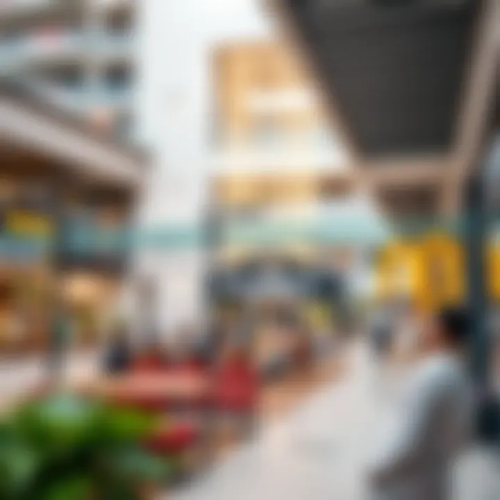 Community gathering area within Al Barsha Galleria Mall highlighting social engagement