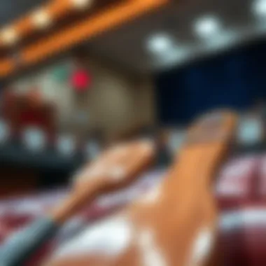 A close-up view of a bidding paddle during an auction.