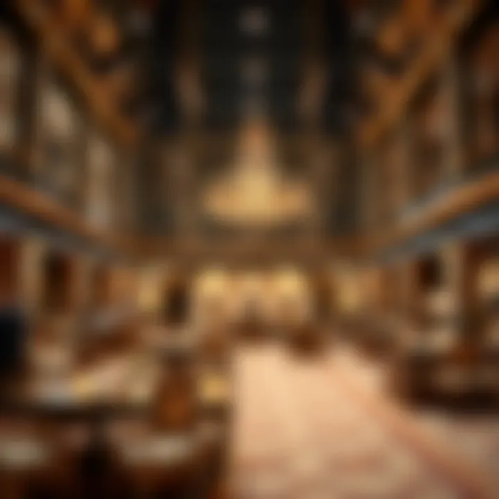 An elegant auction venue showcasing luxurious items.