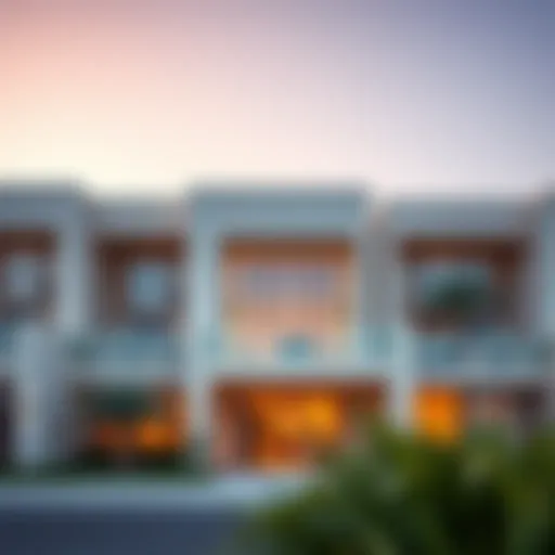 Stunning exterior view of Al Falaj Villas showcasing modern architecture