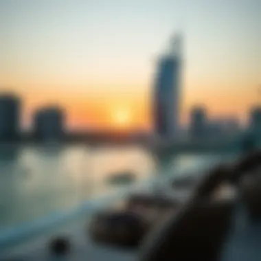 Beautiful sunset view over the beach at Jumeirah Beach Residence