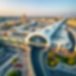 Aerial view of Al Rigga Metro Station showcasing its architecture