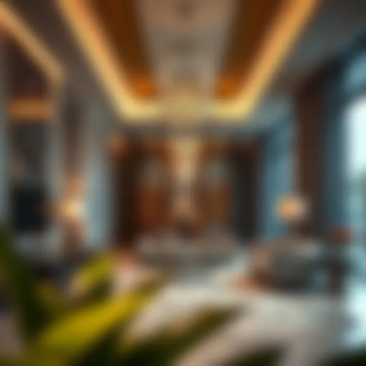 Luxurious interior design elements within برج الموجة