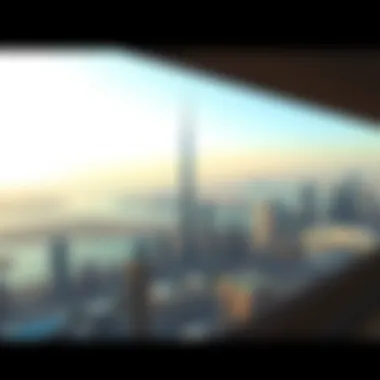 Panoramic view of the Dubai skyline from Crescent Tower