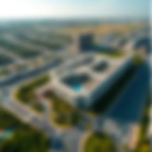 Stunning aerial view of Damac Hills 2 showcasing its modern architecture and lush landscapes