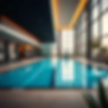 Luxurious amenities in Damac Hills 2 including a state-of-the-art fitness center and swimming pool