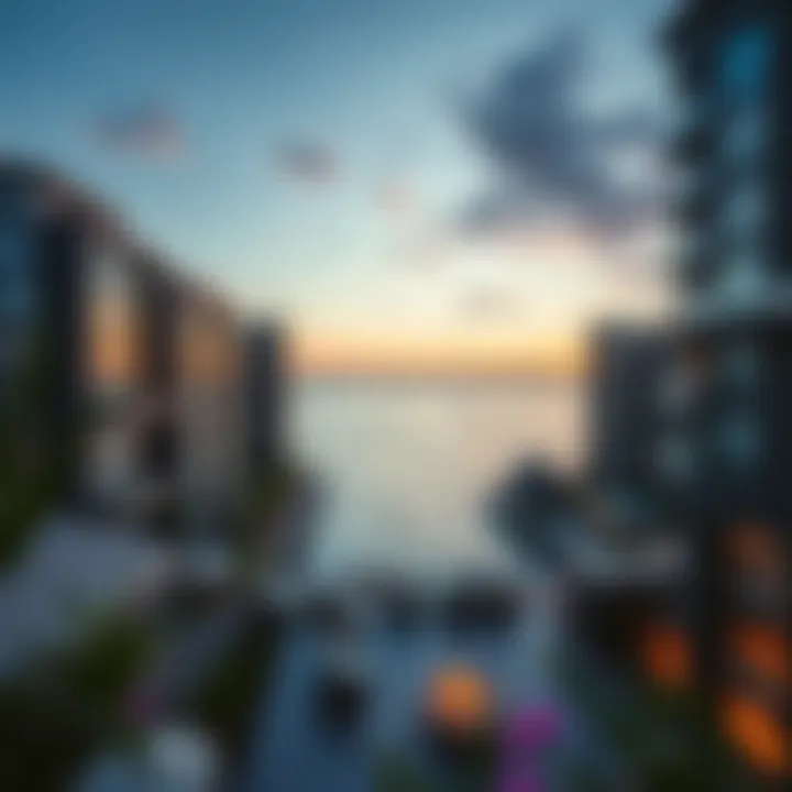 Beautiful waterfront view from Water's Edge residences