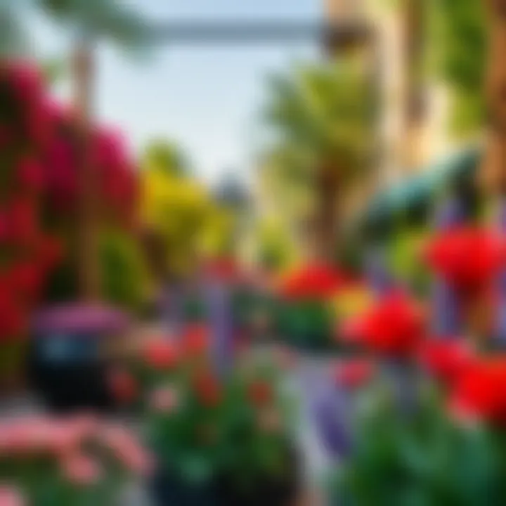 Stunning floral displays in a themed garden Stunning floral displays in a themed garden