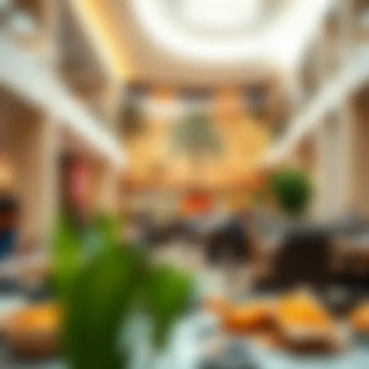 Inviting dining spaces at Etihad Mall offering a variety of cuisines