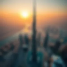 Aerial view of Burj Khalifa showcasing its grandeur