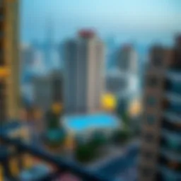 Panoramic view of Bur Dubai showcasing hotel apartments