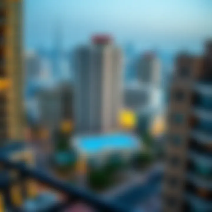 Panoramic view of Bur Dubai showcasing hotel apartments