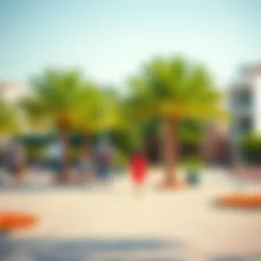 Community park in Muweilah Nesto with families enjoying the outdoors