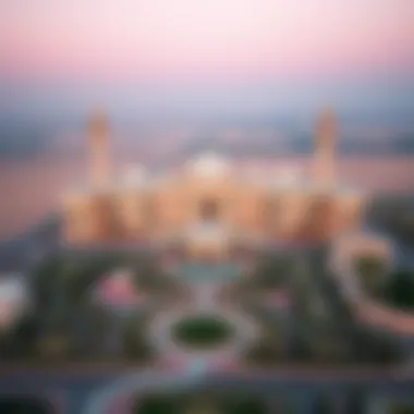 Aerial view showcasing the grandeur of Nad Al Sheba Palace