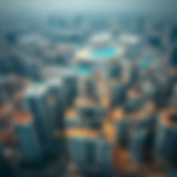 Aerial View of Dubai's Offplan Developments Aerial view of modern Dubai skyline showcasing offplan projects