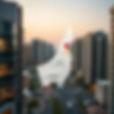 A map illustrating the strategic location of Muradif Al-Shurooq within Dubai