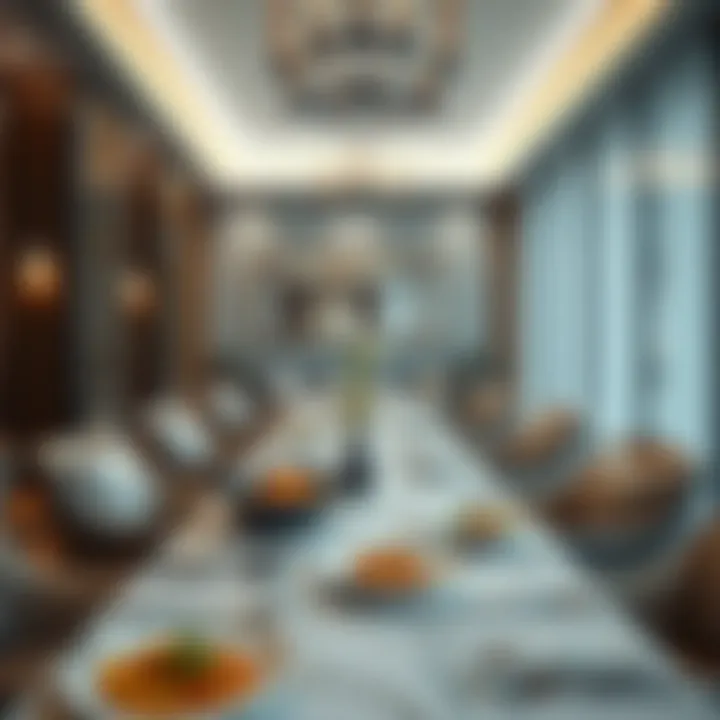 An elegant dining setup showcasing a fusion of local and international cuisines