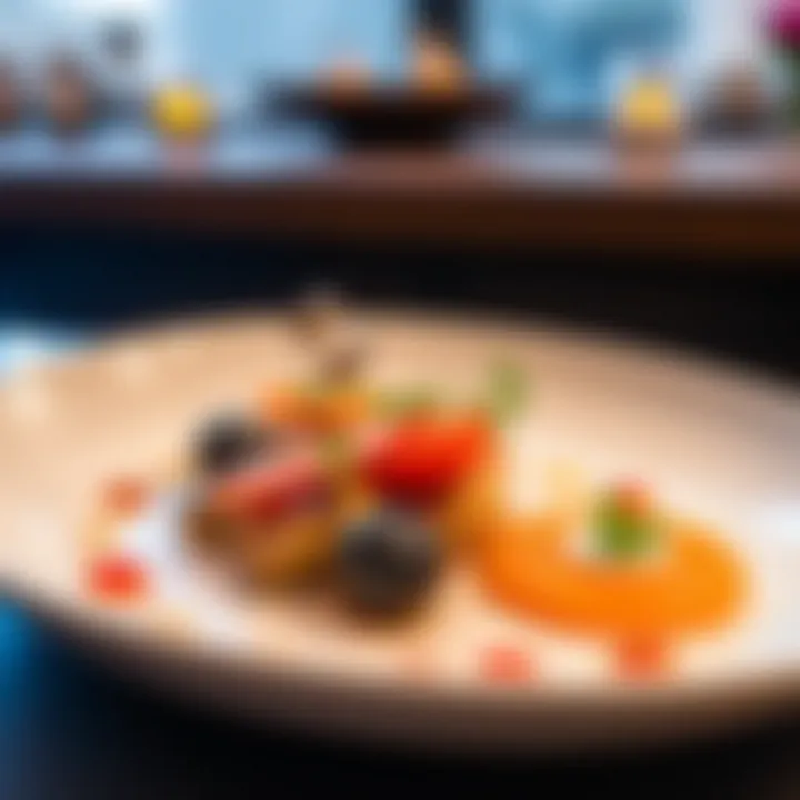 A beautifully plated signature dish, representing the culinary creativity of Business Bay