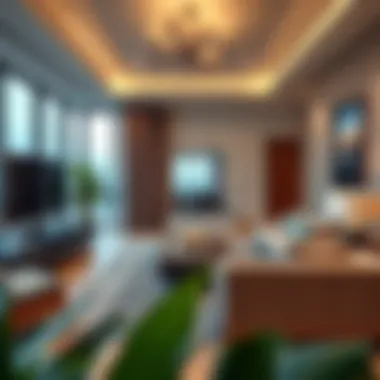 Sophisticated Living Spaces in Rotana Beach Residence Elegant living room interior of a residence unit