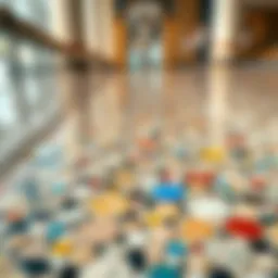 A close-up view of intricate terrazzo patterns showcasing vibrant colors and textures.